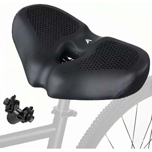 Subzonal-Selle De Vélo Surdimensionnée Pour Homme Et Femme, Universelle Pour Vtt, Vélos De Ville, Vélos Électriques Et Vélos D'appartement, Confortable, Extra Large, Respirante Et Ergonomique (Noire)