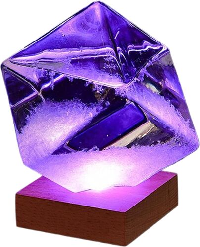 SUBZONAL-Stations météorologiques, 1pc Cube Storm Glass Mether Précautereau Globe de prédicteur météo avec conception de cube pour bureau de bureau à domicile Dec (avec base légère)