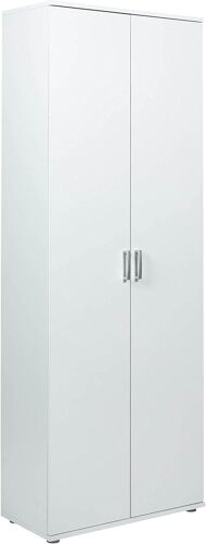 SUBZONAL-Armoire multi-usages - Armoire à balais - Armoire de nettoyage -Armoire de ménage - 2 portes - 3 étagères - Largeur:70cm - Profondeur:34cm - Hauteur:190cm - Arconati HHS ¿ Blanc
