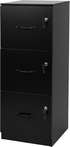SUBZONAL-Armoire à dossiers Suspendus, 3 tiroirs verrouillables, 103×40×40 cm, Noir