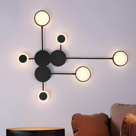 Subzonal-Applique Murale Intérieure Led,26w 3400lm Lampe Murale Moderne 3000k/4000k/6000k,Acrylique Applique Murale Pour Chambre Salon Couloir Escalier,Noir 110-240v