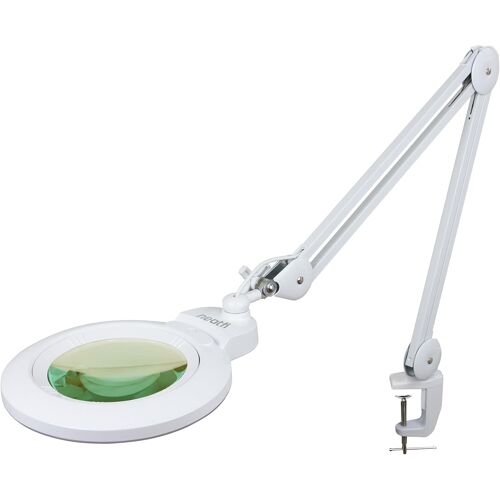 Subzonal-Xl Lampe Loupe Led Bifocale ¿ Lentille Acrylique 18cm, 5d/20d, 1 600 Lumens, Intensité Réglable Avec 3 Modes D¿Éclairage, Lampe Pour La Lecture Et Les Loisirs Créatifs (Cct Avec Pince, Blanc