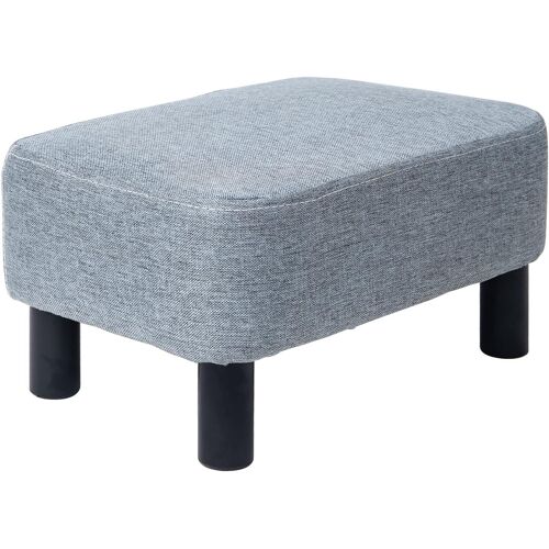 SUBZONAL-Repose-Pieds rembourré en Bois Ottoman Pouf Tabouret Bas Tabouret de canapé en Tissu Petite Maison Moderne Salon Chambre Tabouret rectangulaire avec siège rembourré, Gris RF-BD214-D