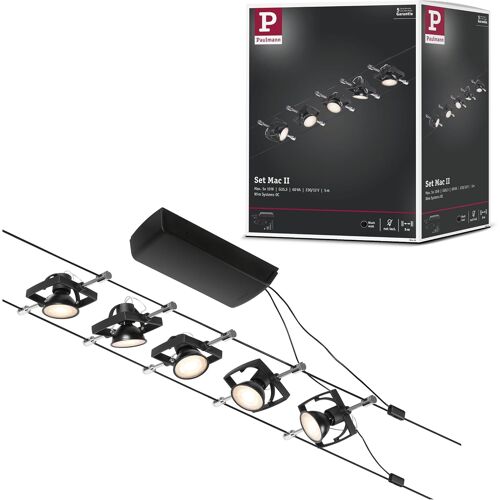 Subzonal-94434 Corduo Set Système De Câbles Mac Ii Dc 5 X 10 Watts Max, Éclairage Extensible Ch Mat Câble Matière Plastique Gu5,3 Système De Câbles Sans Ampoules