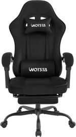 SUBZONAL-Massage Chaise Gaming Tissu avec Coussin en éponge Haute densité, Siege Gamer avec Repose-Pieds, Fauteuil Gamer pour Adultes Kids,Chaises de Bureau Capacité de Charge 120 kg