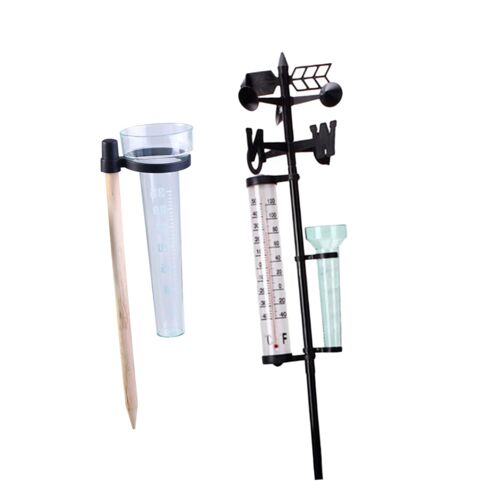 SUBZONAL-Station Météorologique Jardin 2 Ensembles Pluviomètre Anémomètre Thermomètre Extérieur Multifonction Ornemental Usage Agricole et Décoration Extérieure