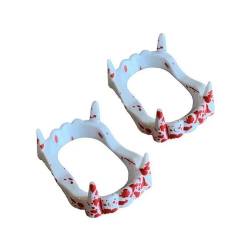 Dents De Vampire Crocs Dentier Dracula Déguisement Halloween Lot De 2 Pièces En Plastique Souple Sans Colle Blanc Universel