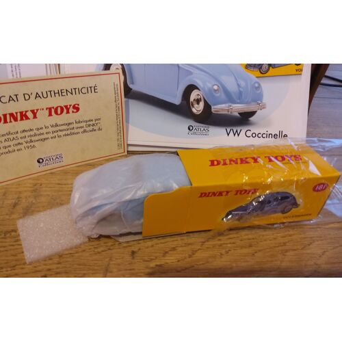 Voiture VW COCCINELLE VOLKSWAGEN réf 181 DINKY TOYS ATLAS AVEC FICHE ET CERTIFICAT