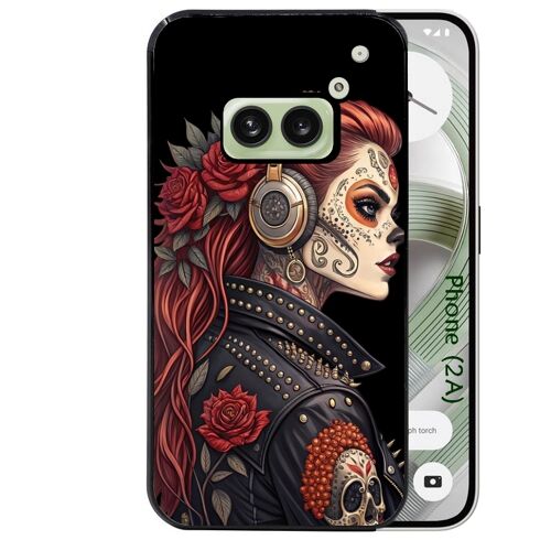 Coque noire Taperso pour Nothing Phone 2A et 2A PLUS avec motif tete de mort rock