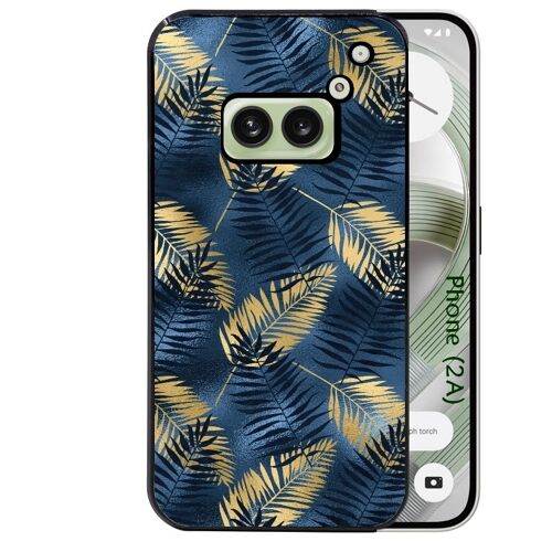 Coque noire Taperso pour Nothing Phone 2A et 2A PLUS avec motif palmier bleu