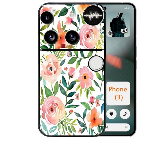 Coque noire Taperso pour Nothing Phone 3 avec motif fleur des champs