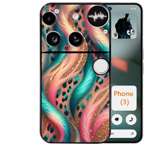 Coque noire Taperso pour Nothing Phone 3 avec motif effet fourrure leopard 2