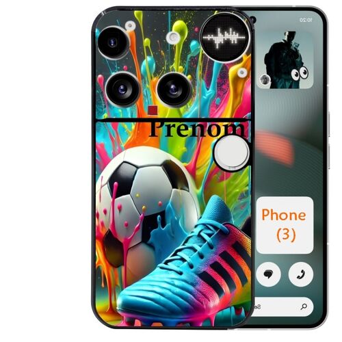 Coque noire Taperso pour Nothing Phone 3 avec motif foot color personnalisee