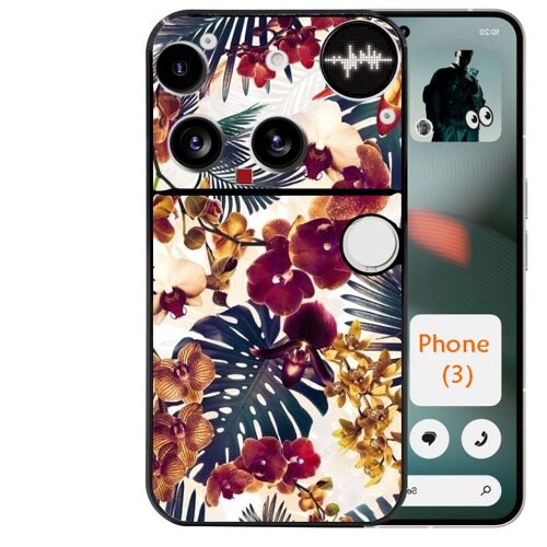 Coque noire Taperso pour Nothing Phone 3 avec motif jungle couleurs d'automne