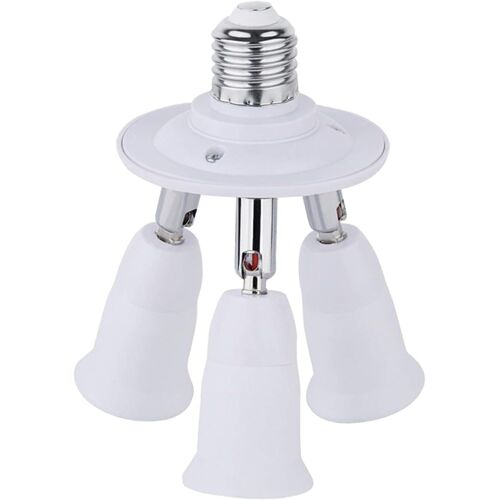 Kalanka-Adaptateur E27 3 En 1 Pour Studio, Douille Triple A Vis Pour Ampoules Led, Support De Plafonnier De Trois Lampes, Douille Multiple E27 Pour Lampe Uv Disco, Blanc