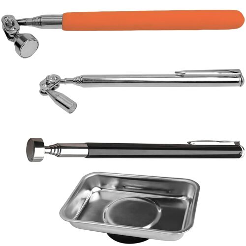 KALANKA-Lot de 3 tiges magnétiques télescopiques, 1,5 LB, 3,5 LB, 5 LB, en acier inoxydable, outil magnétique télescopique, force de charge, pince magnétique flexible, aimant à tige puissant jusqu'à
