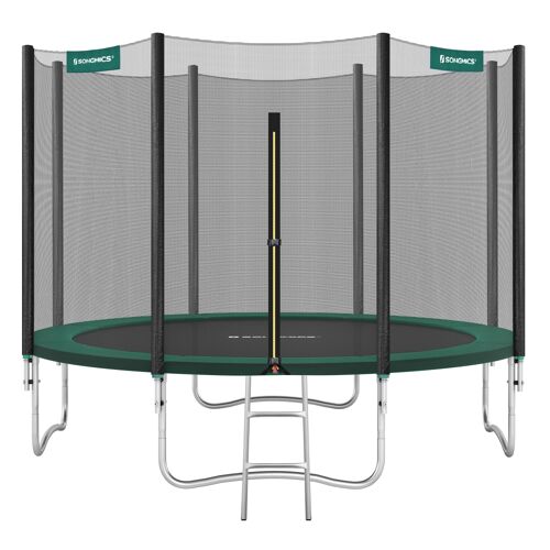 Trampoline À¿ 366 Cm Pour Enfants Filet De Protection Vert Foncé