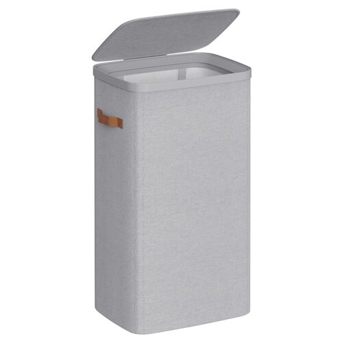 Panier à  linge 100 l interne amovible 42 x 32 x 75 cm gris