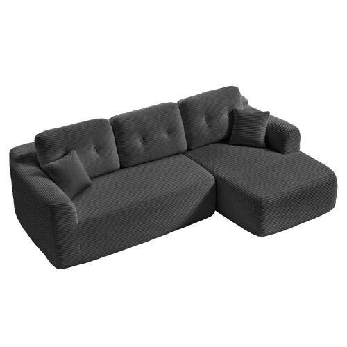 Sofa d'angle modulable 3 places sans montage méridienne droite gris
