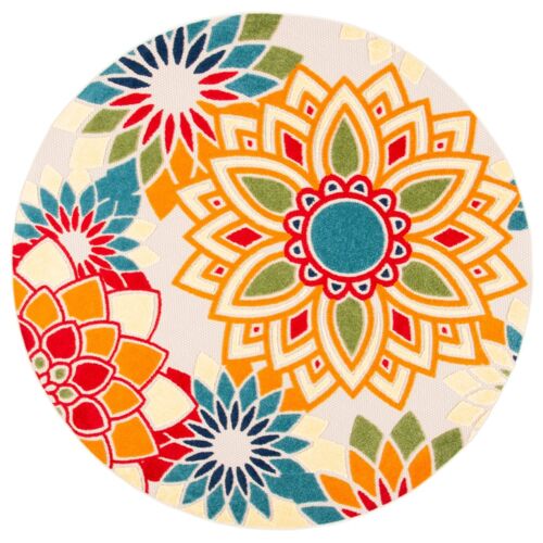 Tapis Polypropylène Ivoire/Orange 160 X 160 Cm