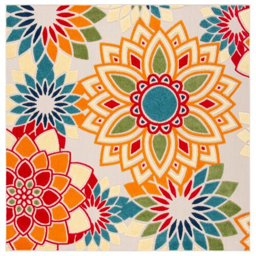 Tapis Polypropylène Ivoire/Orange 160 X 160 Cm