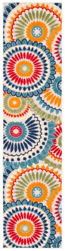 Tapis Polypropylène Bleu/Ivoire 66 X 213 Cm