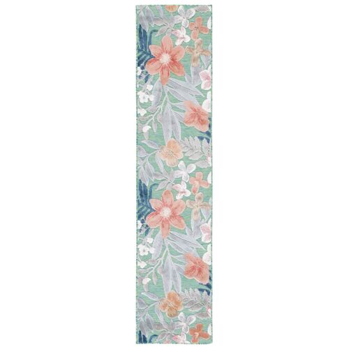 Tapis Polypropylène/Polyester Vert/Rouille 61 X 201 Cm