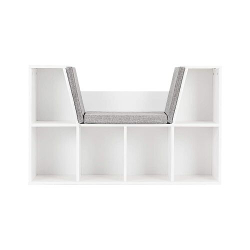 Bibliothèque blanche pour enfant avec coussin 102,5 x 30 x 63,5 cm