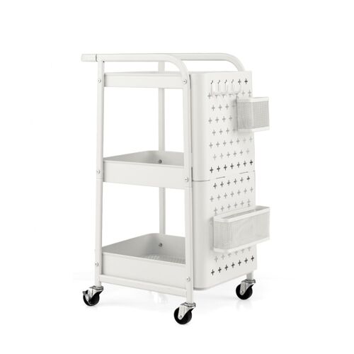 Desserte Blanche Roulante 52 X 33 X 75 Cm