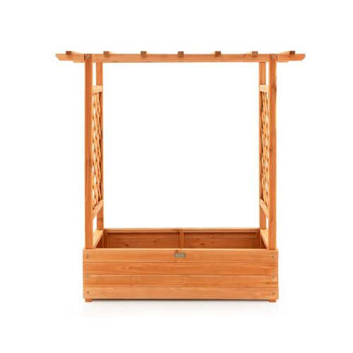 Jardinière Orange Avec Treillis En Bois 110 X 44 X 113,5cm