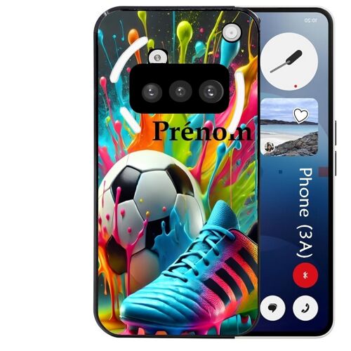 Coque noire Taperso pour Nothing Phone 3A avec motif foot color personnalisee
