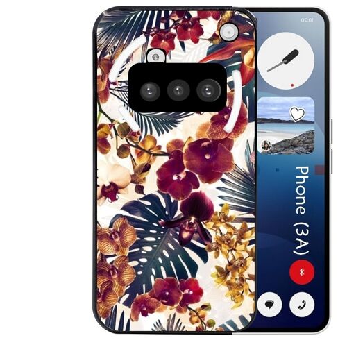 Coque noire Taperso pour Nothing Phone 3A avec motif jungle couleurs d'automne