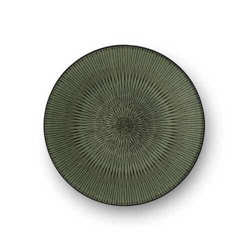 Assiette À  Dessert En Grès Vert Kaki