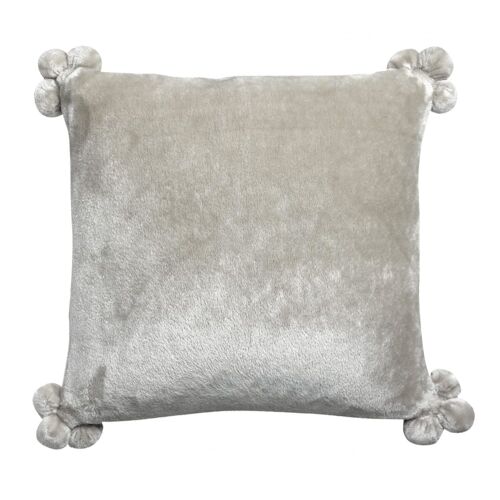 Coussin Tender Pompons En Polyester Perle 45 X 45