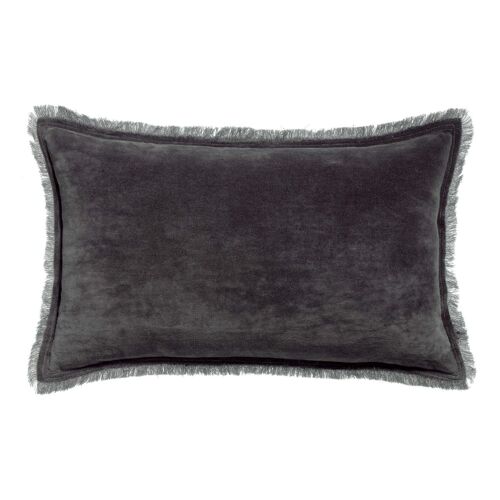 Coussin uni en coton ombre 30 x 50 cm