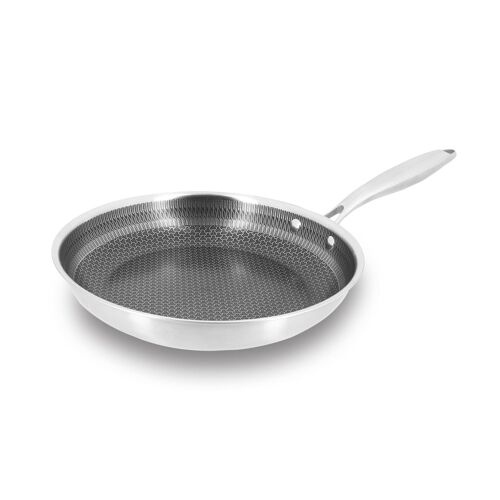 Poêle En Acier Inoxydable Et Revêtement Antiadhésif 24cm - Tous Feux