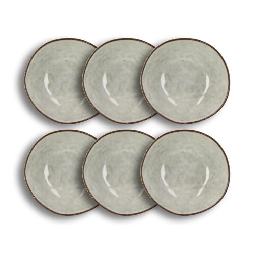 Lot De 6 Bols Gris En Grès 500ml