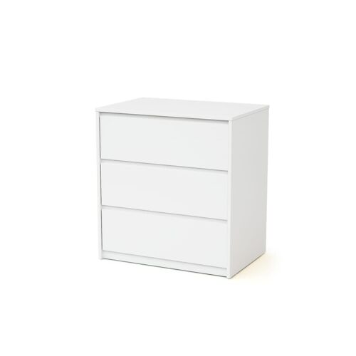 Commode 3 tiroirs en bois - Blanc