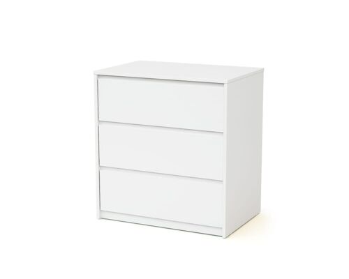 Commode 3 tiroirs en bois - Blanc