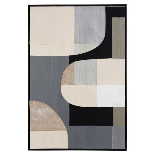 Décoration murale 83x123cm formes abstraites n°2, cadre noir