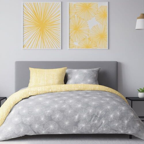 Parure Housse De Couette Coton Imprimée + 2 Taies 240x220 Cm