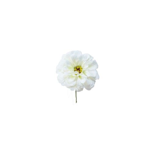 Tige de zinnia artificielle blanche H18