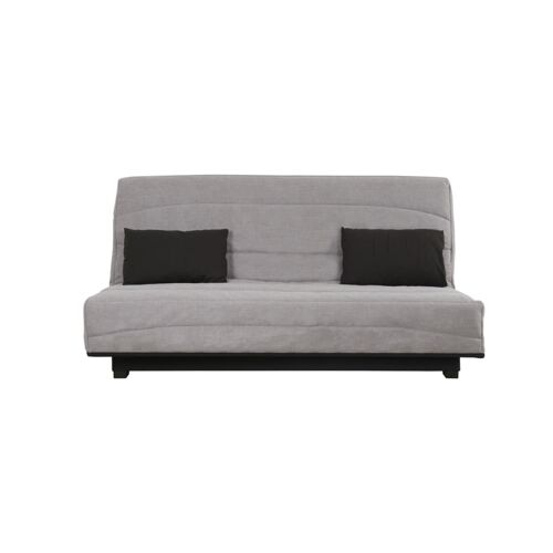 Banquette clic clac convertible 2 places avec rangement tissu gris