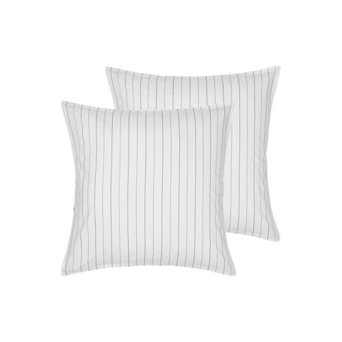 2 Taies D'oreiller En Percale De Coton Blanc 65x65 Cm