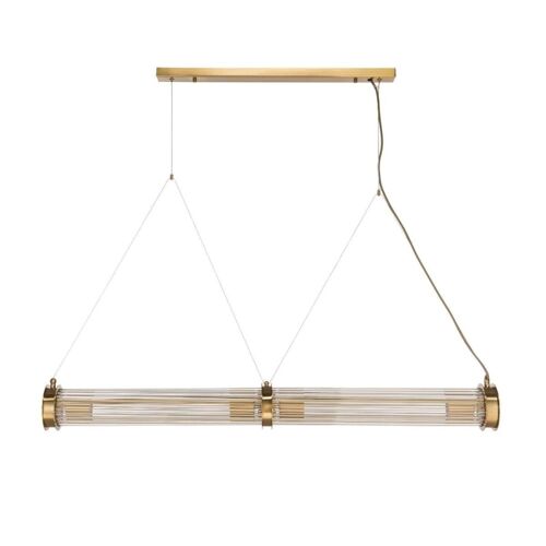 Suspension Tube Double Verre Métal Laiton