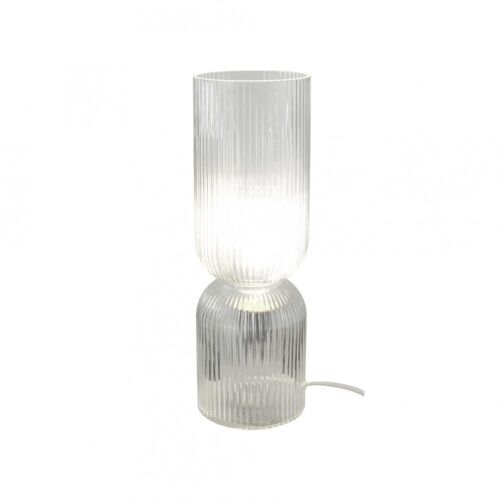 Lampe À Poser En Verre Strié Transparent