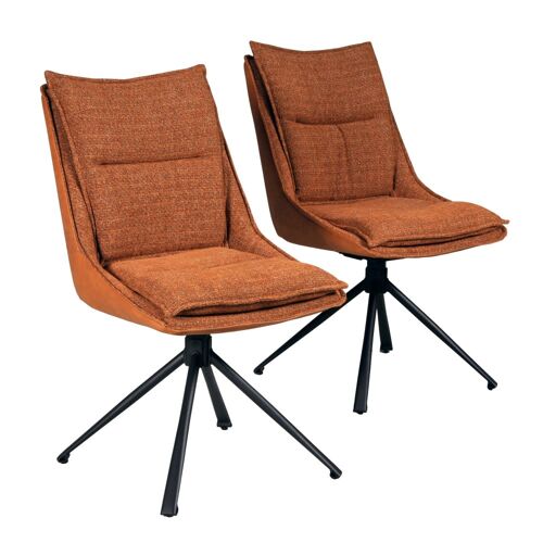 Lot de 2 chaises pivotantes, brun brique