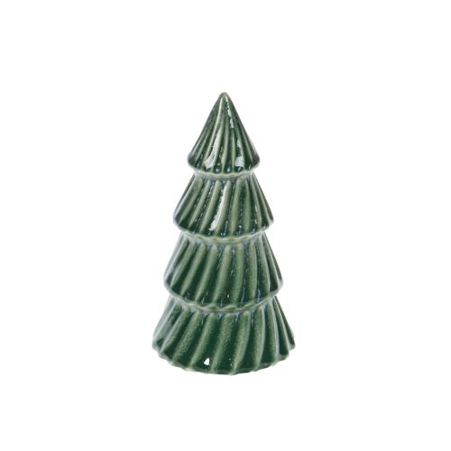 Sapin luge 15 cm vert en porcelaine