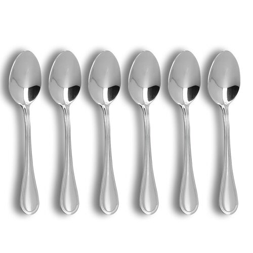 Lot De 6 Cuillères À  Dessert En Acier Inoxydable
