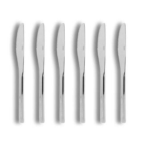 Lot De 6 Couteaux De Table En Acier Inoxydable